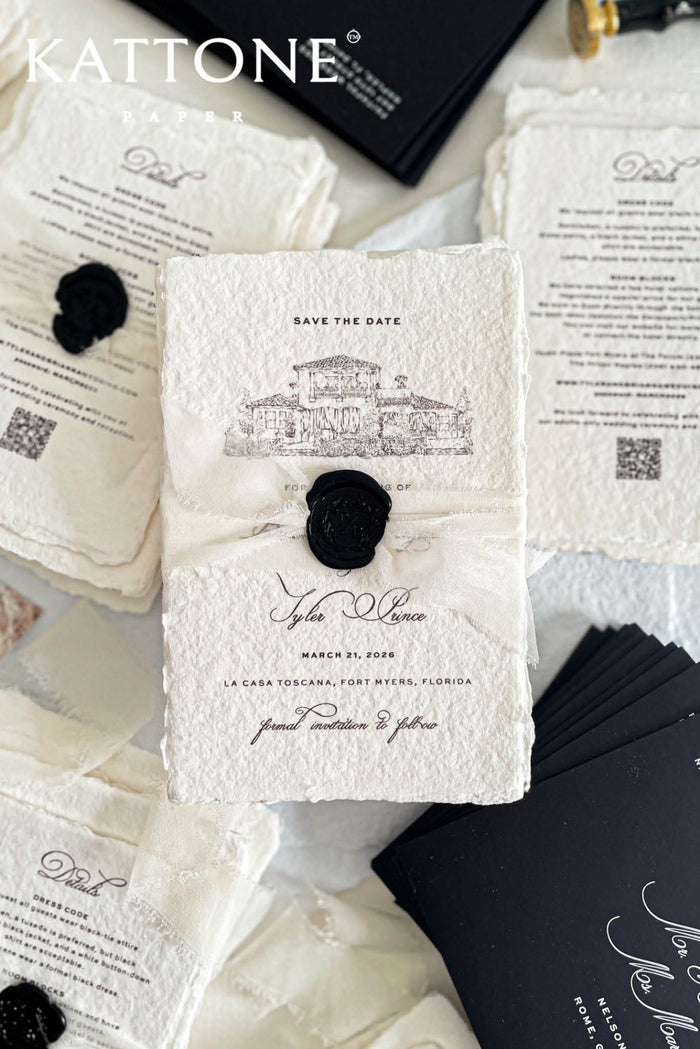 Yara Handmade Paper Save the Date Cards