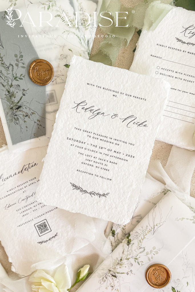 Lennon Handmade Paper Wedding Invitations