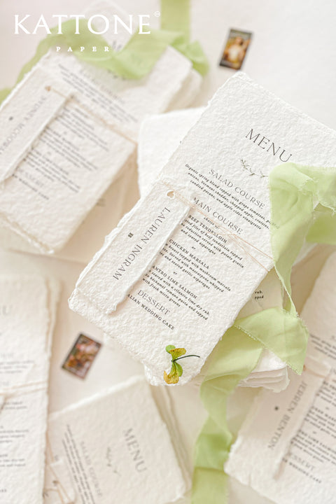 Joleigh Handmade Paper Wedding Menus
