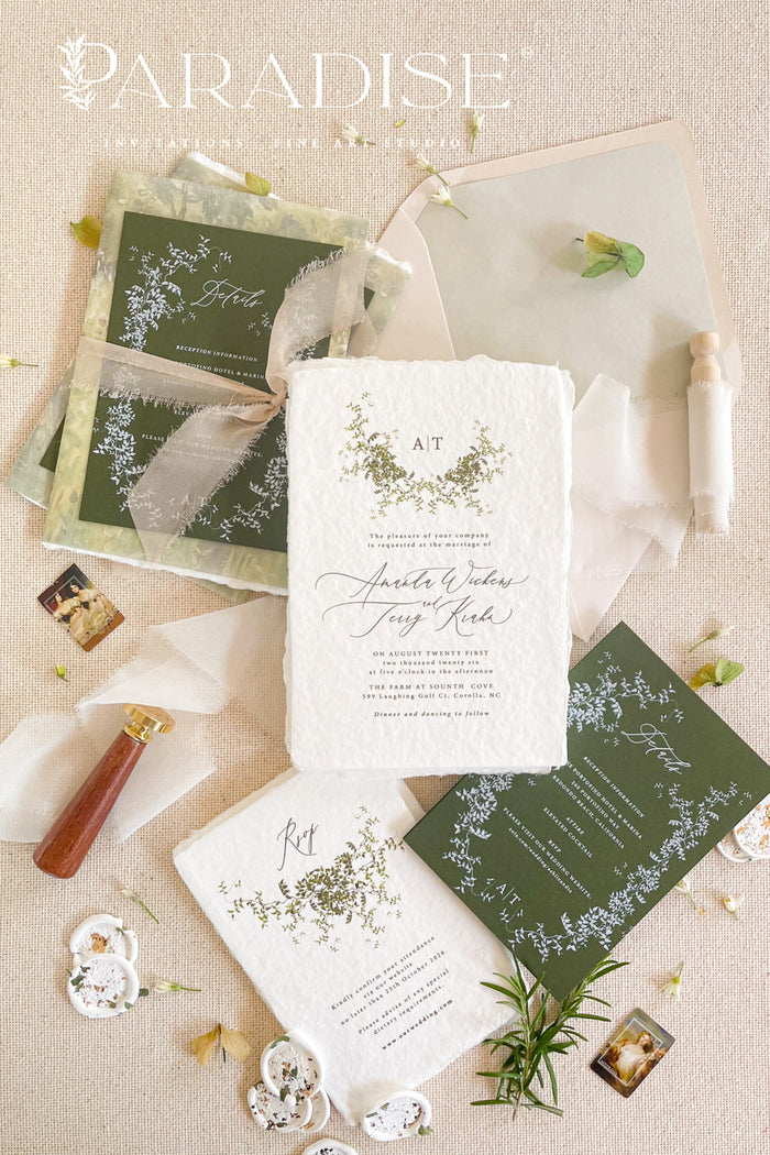 Luna Handmade Paper Wedding Invitation Sets