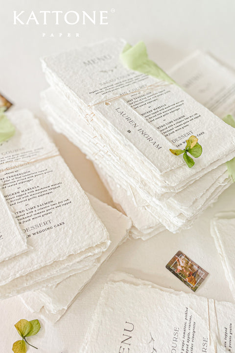 Joleigh Handmade Paper Wedding Menus