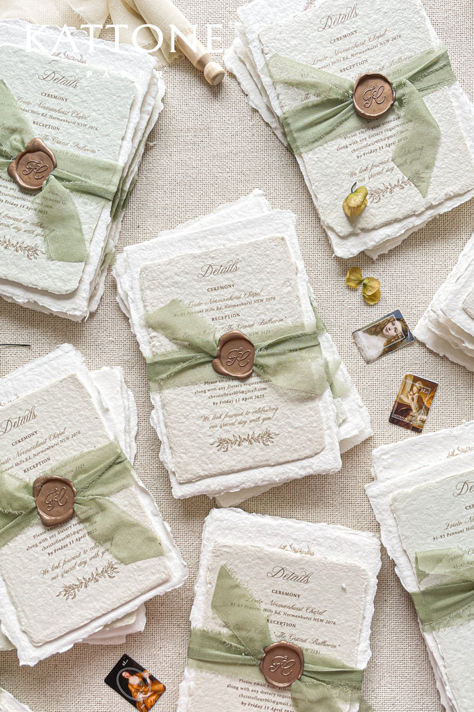 Summer Handmade Paper Wedding Invitation Sets