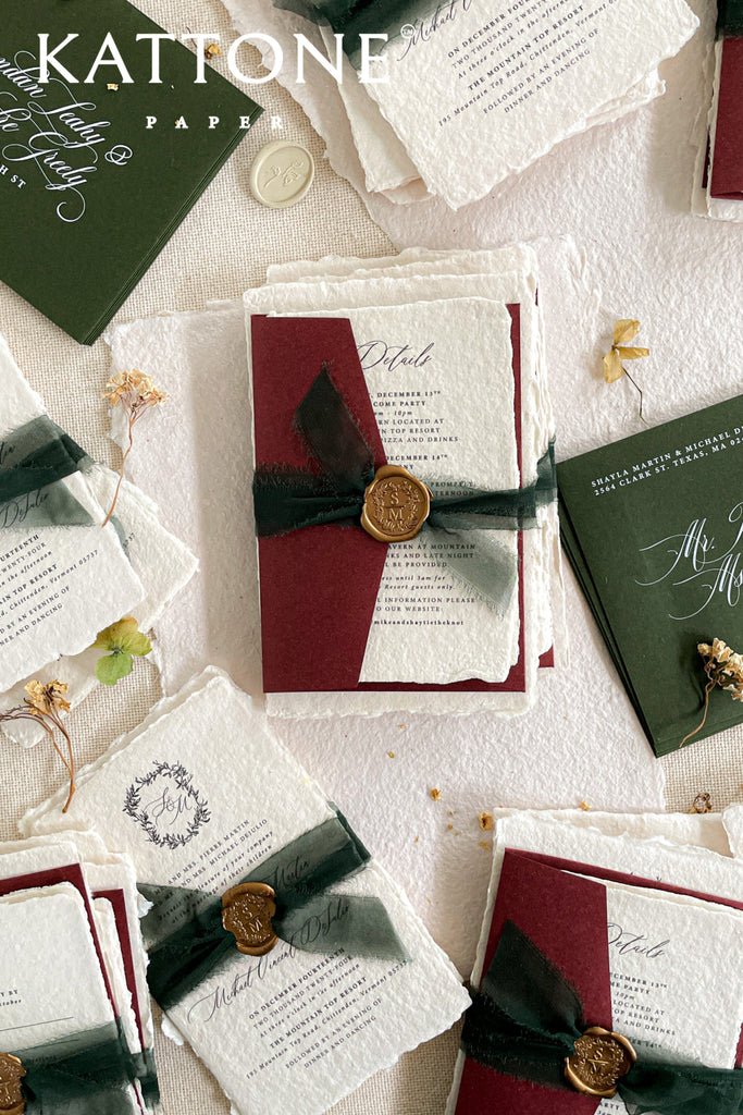 Asti Handmade Paper Wedding Invitation Sets