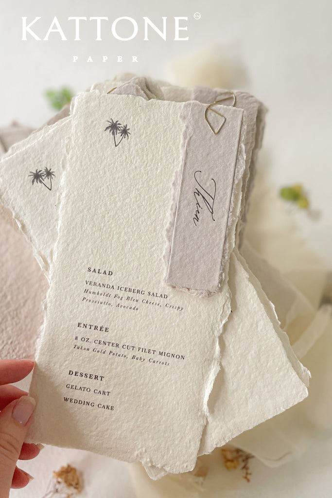 Anita Handmade Paper Wedding Menus