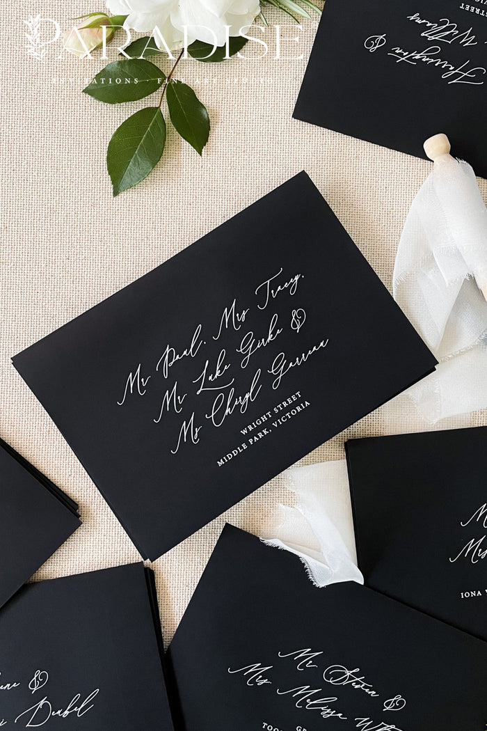 Black Envelopes and White Ink Printing