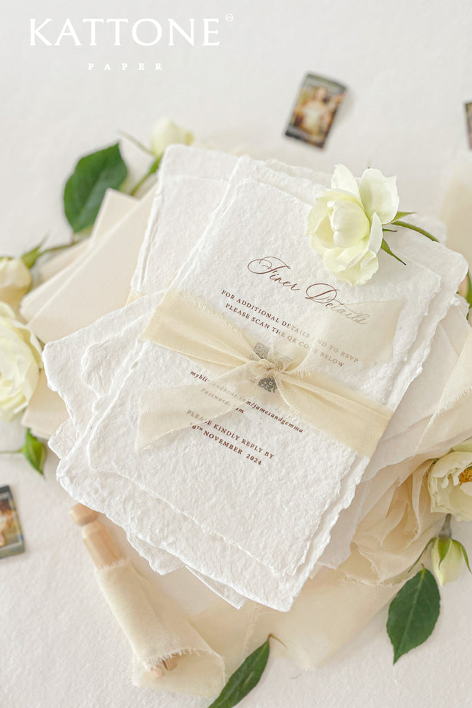 Octavia Handmade Paper Wedding Invitation Suite