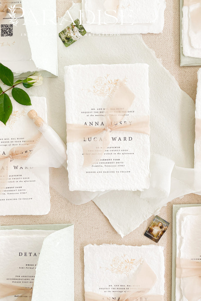 Lilith Handmade Paper Wedding Invitations