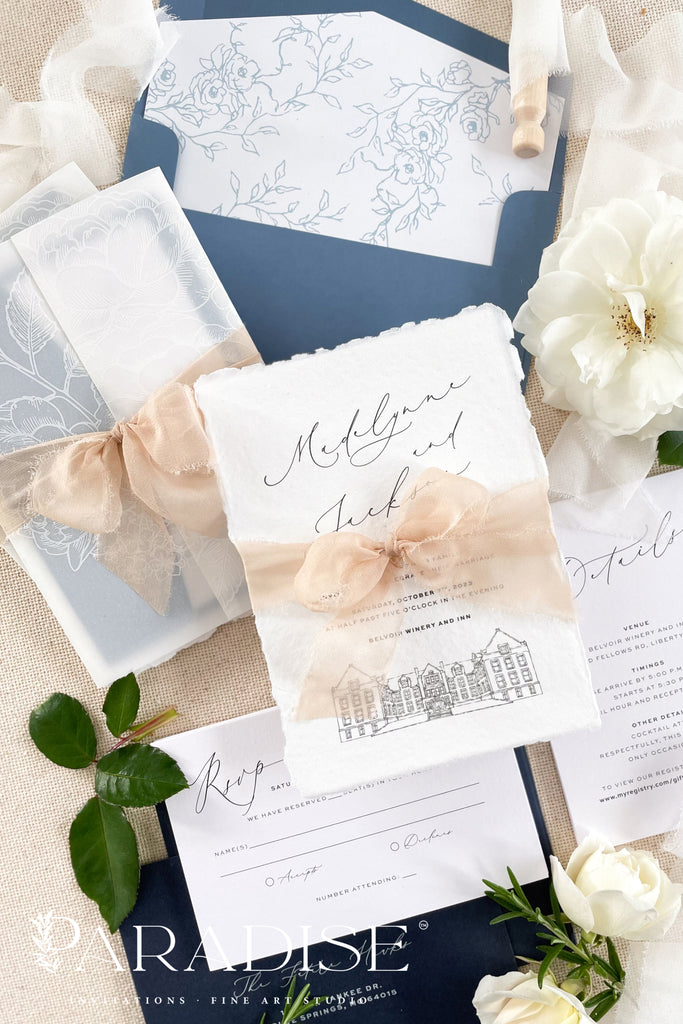 Alouette Handmade Paper Wedding Invitation Sets