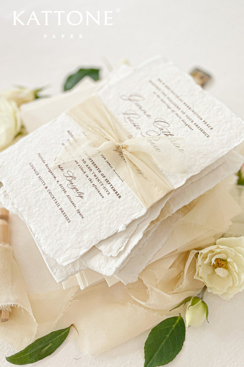 Octavia Handmade Paper Wedding Invitation Suite