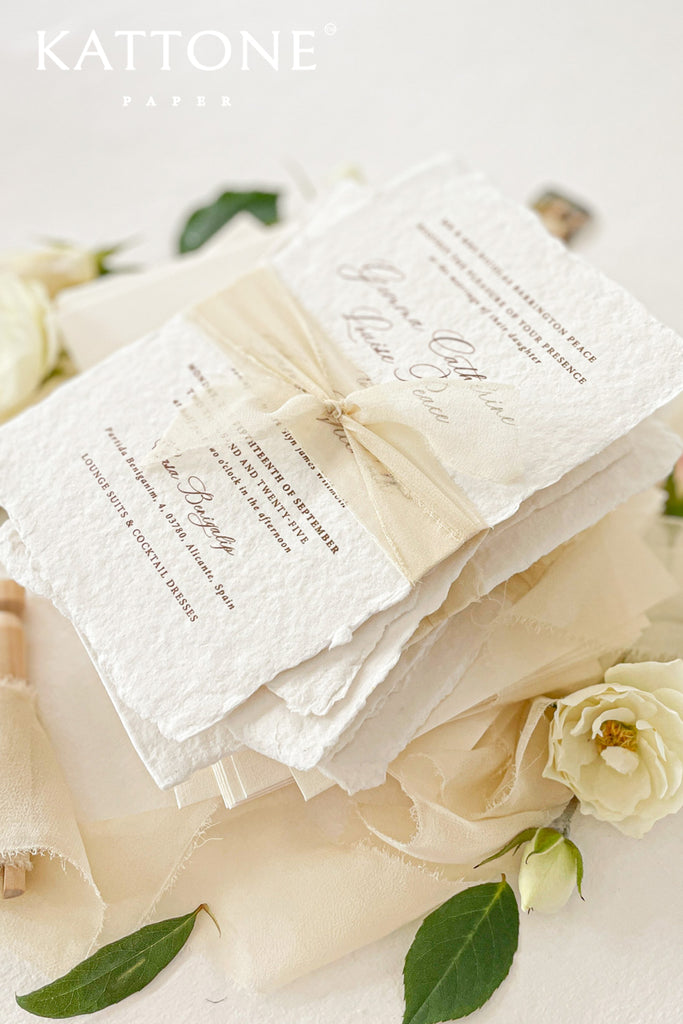 Octavia Handmade Paper Wedding Invitation Suite