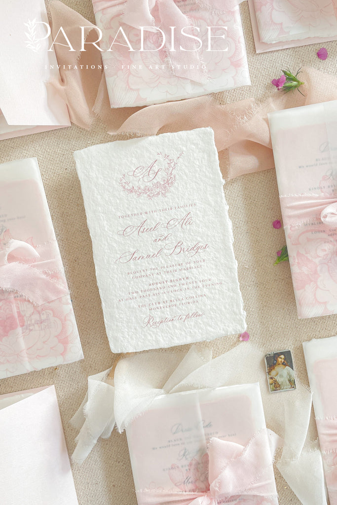 Katniss Handmade Paper Wedding Invitation Sets