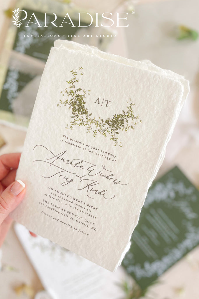 Luna Handmade Paper Wedding Invitation Sets