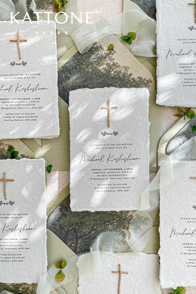 Ella Handmade Paper Christian Invitations