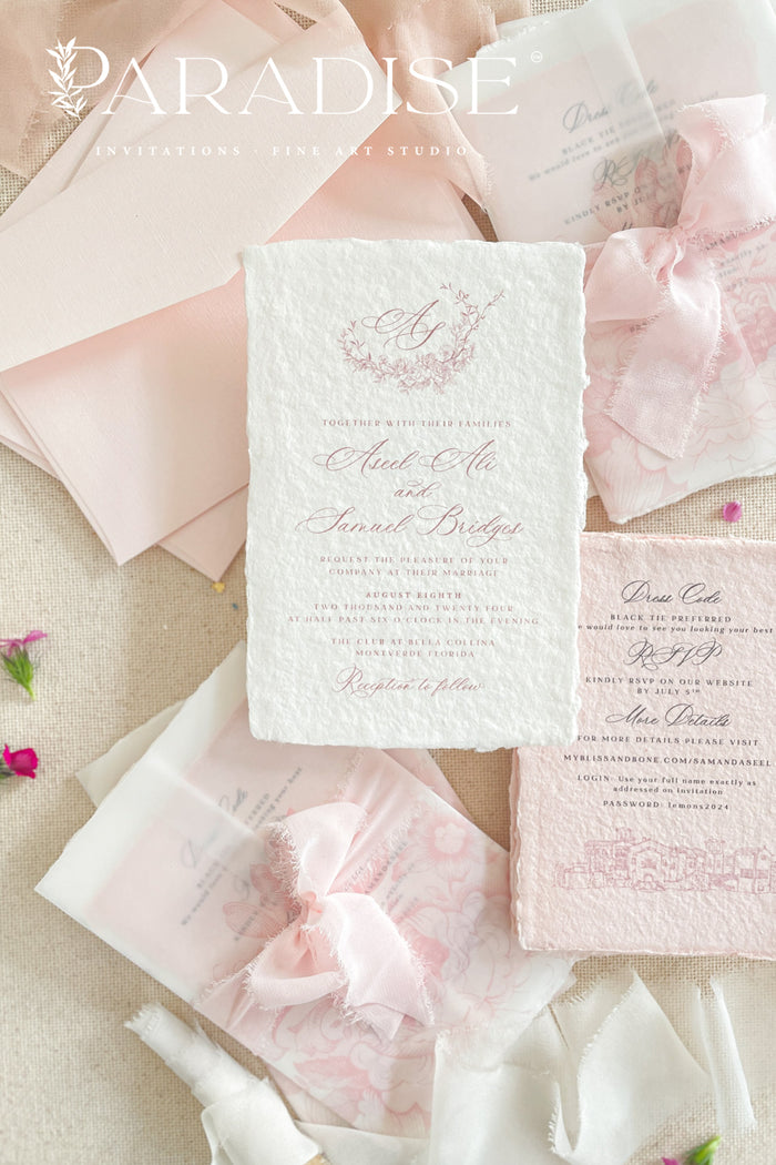 Katniss Handmade Paper Wedding Invitation Sets