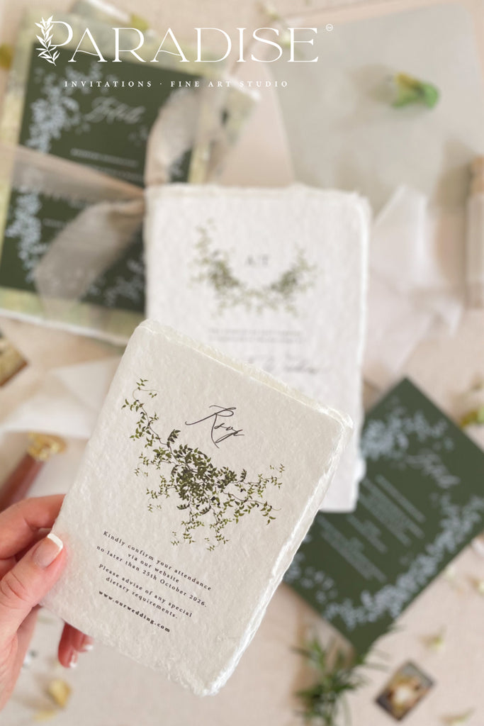 Luna Handmade Paper Wedding Invitation Sets