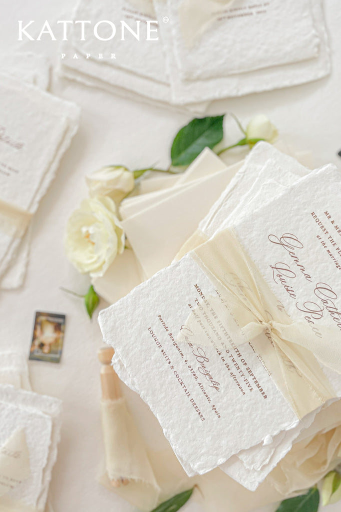 Octavia Handmade Paper Wedding Invitation Suite