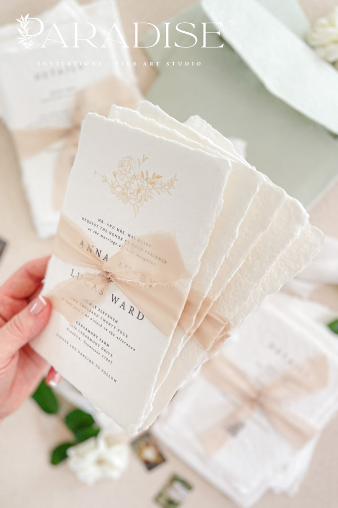 Lilith Handmade Paper Wedding Invitations