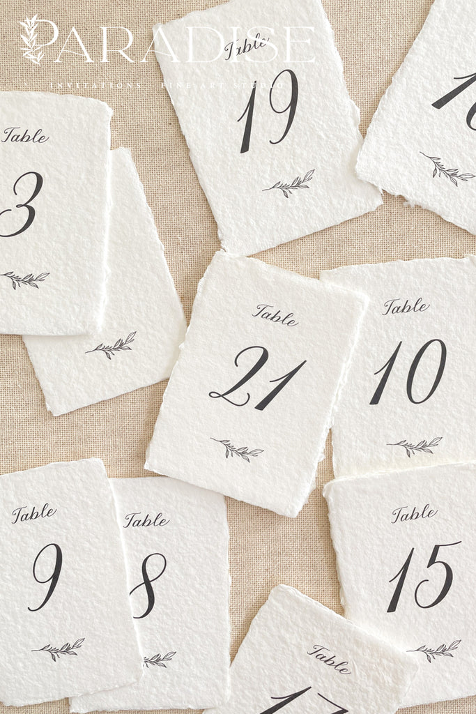 Senna Handmade Paper Table Numbers