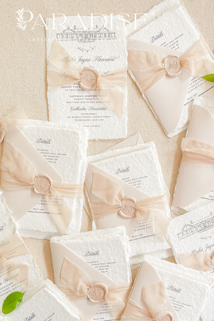 Blake Handmade Paper Wedding Invitation Sets