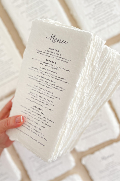 Wedding Menus Senna