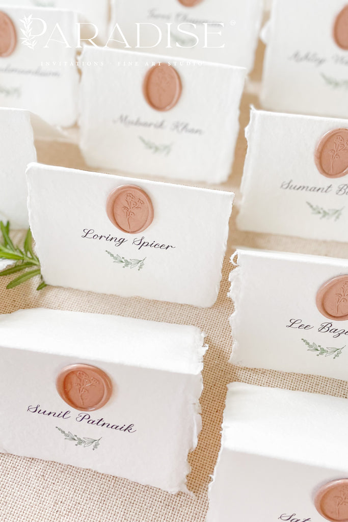 Natalia Handmade Place Cards and Bisque Wax Seals