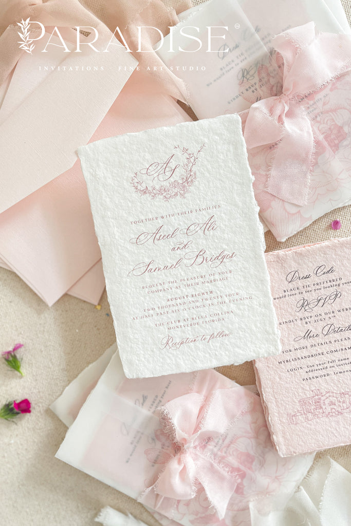 Katniss Handmade Paper Wedding Invitation Sets