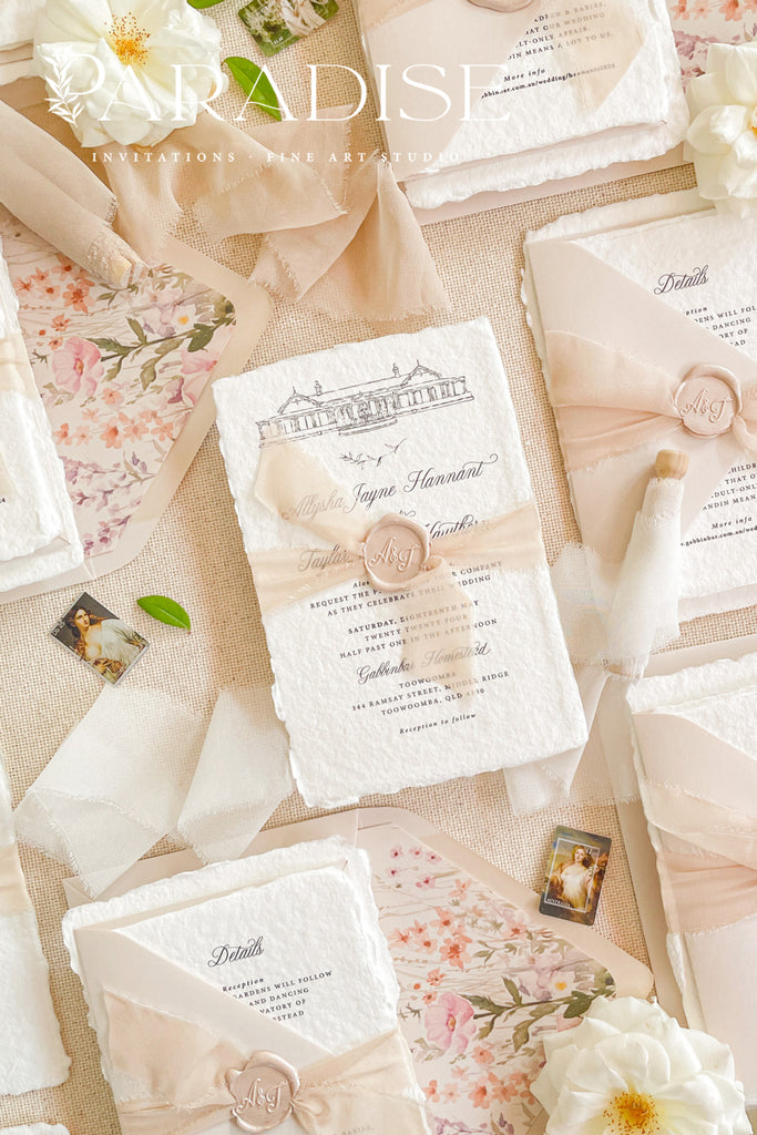 Blake Handmade Paper Wedding Invitation Sets