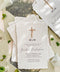A meaningful christening invitation handcrafted from luxurious handmade paper and designed to honor faith and tradition. Featuring a minimalist Christian cross, refined typography, and natural deckled edges, this design embraces understated elegance and spiritual symbolism. Perfect for baptisms and church ceremonies, it offers a timeless keepsake that reflects the sacred importance of the day.