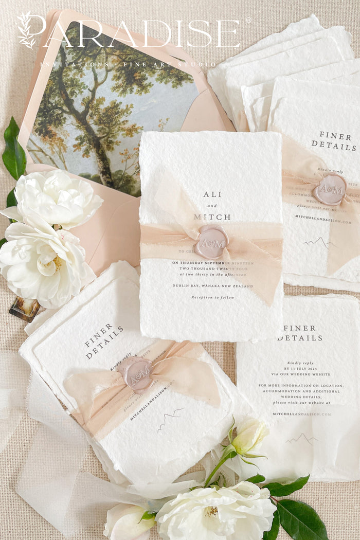 Carmela Handmade Paper Wedding Invitation Suite