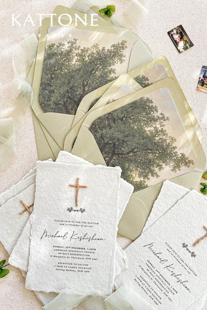 Ella Handmade Paper Christian Invitations