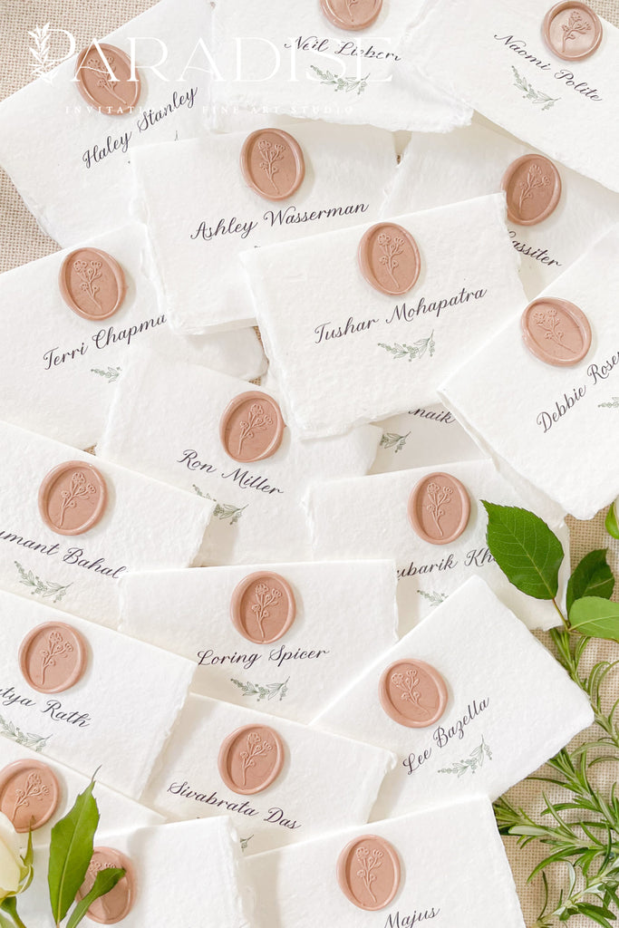 Natalia Handmade Place Cards and Bisque Wax Seals