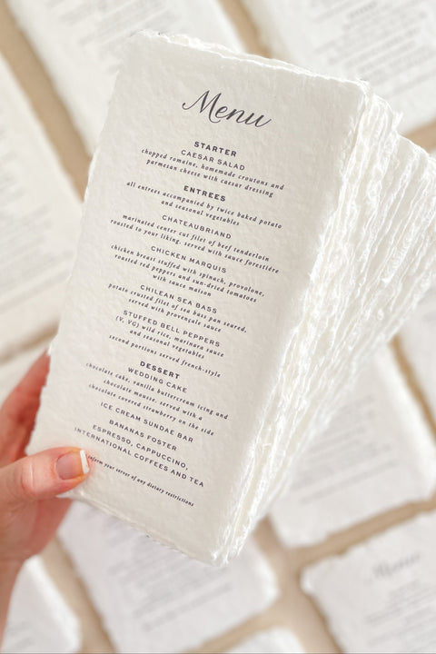 Wedding Menus Senna