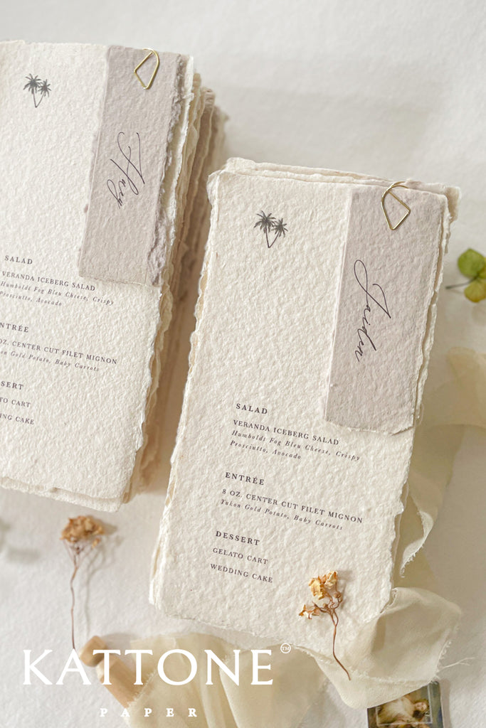 Anita Handmade Paper Wedding Menus