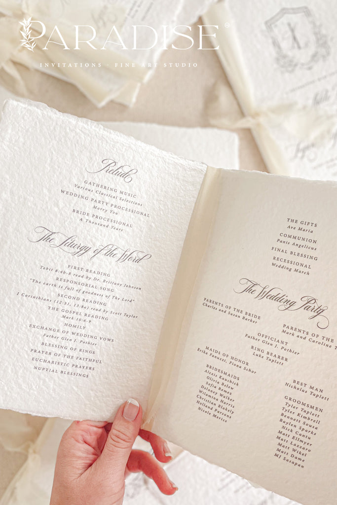 Maisy Handmade Paper Wedding Program