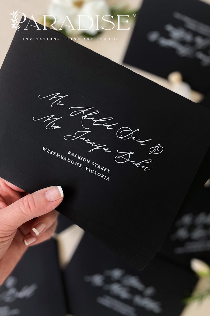 Black Envelopes and White Ink Printing