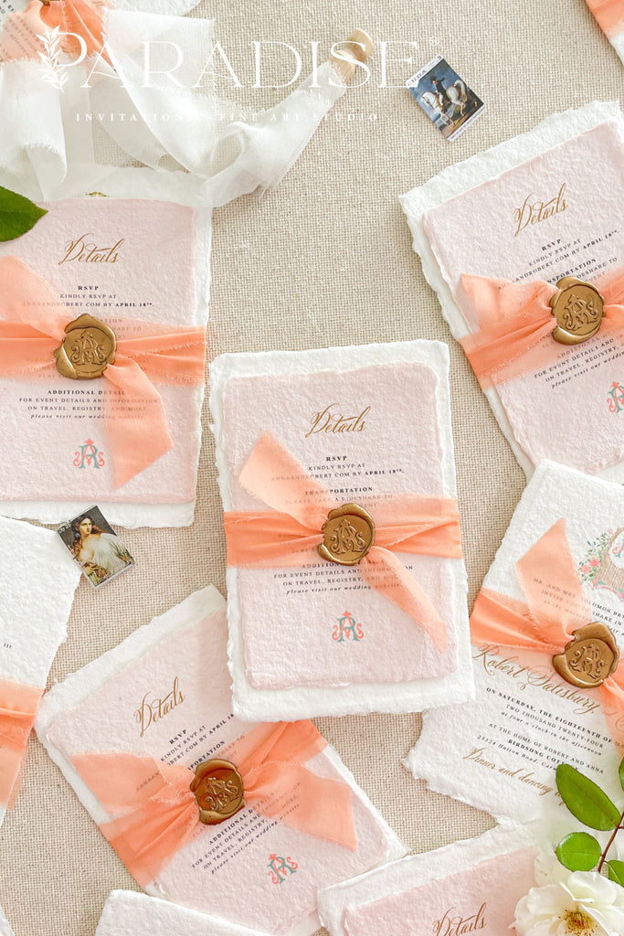 Rosabella Handmade Paper Wedding Invitation Sets