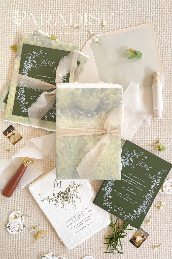 Luna Handmade Paper Wedding Invitation Sets