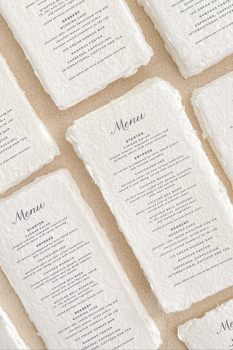 Wedding Menus Senna