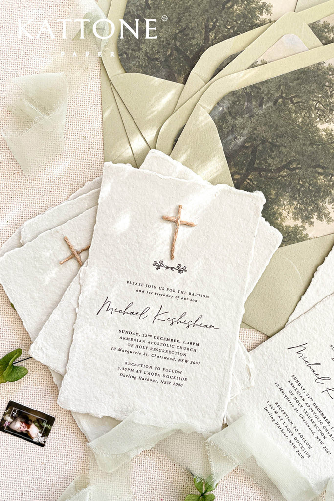 Ella Handmade Paper Christian Invitations