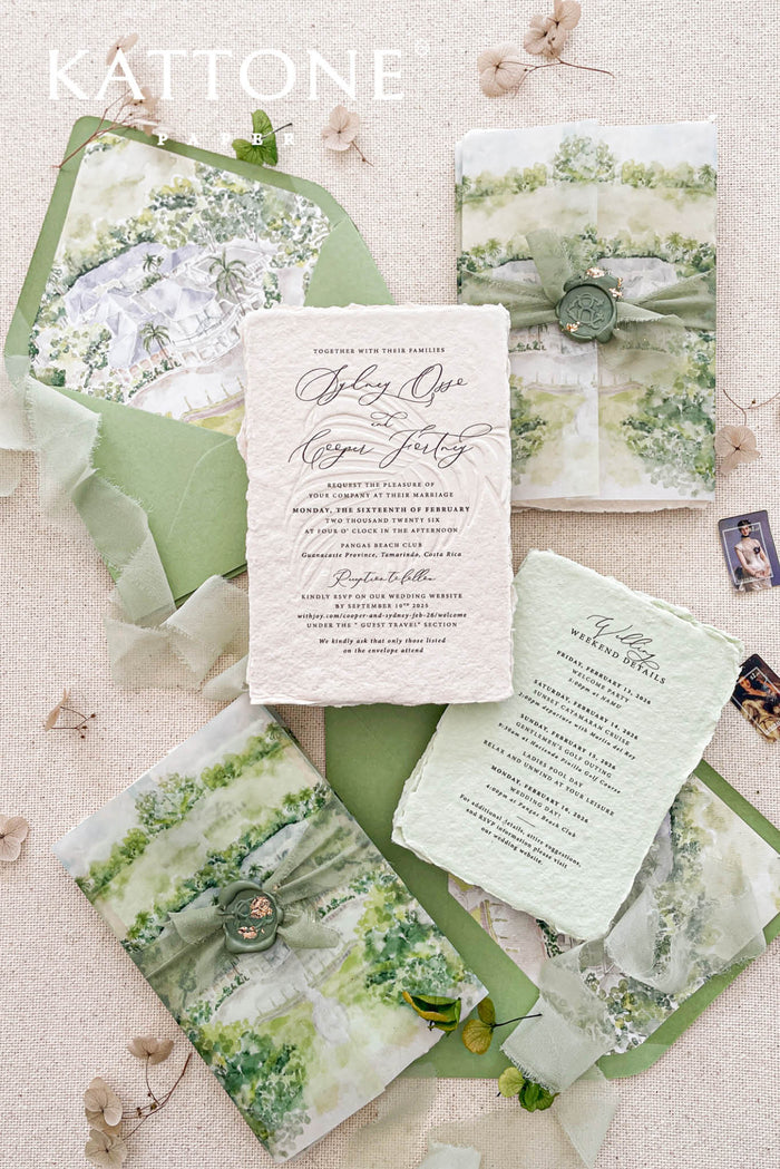 Opaline Handmade Paper Wedding Invitations