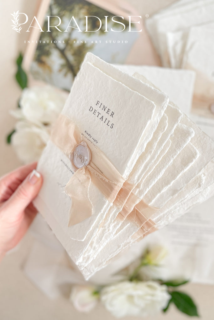 Carmela Handmade Paper Wedding Invitation Suite