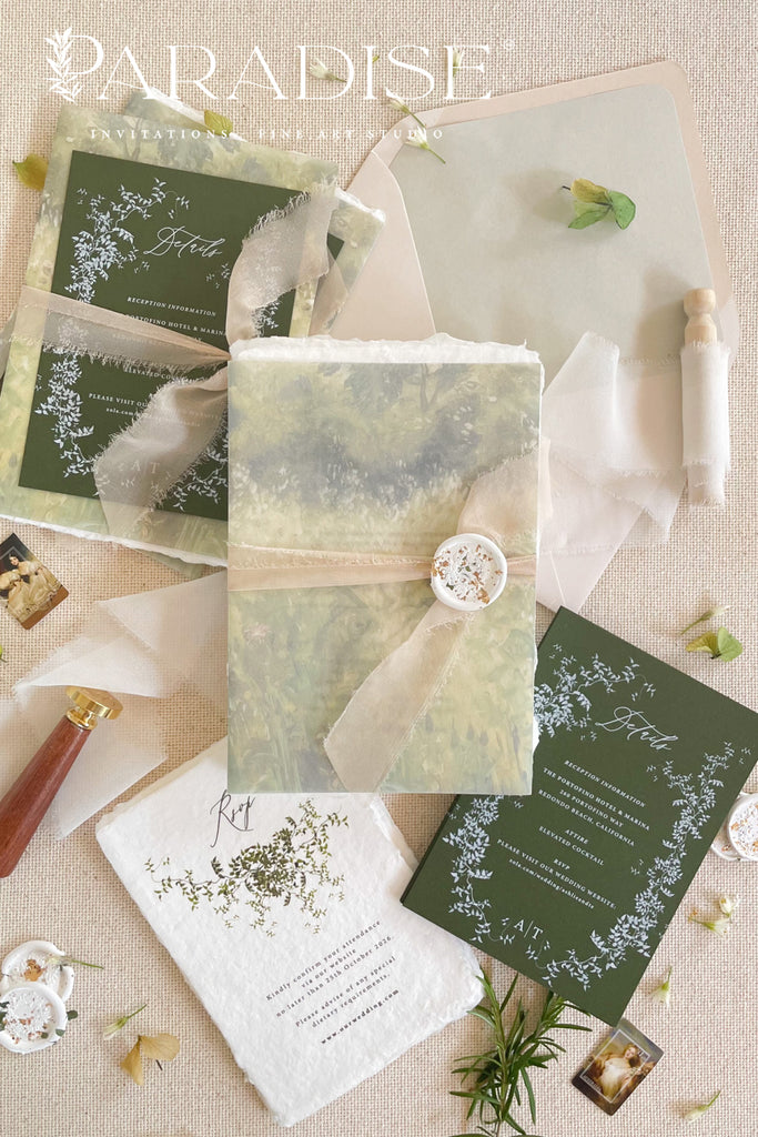 Luna Handmade Paper Wedding Invitation Sets