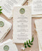 Handmade paper wedding menu with deckled edges and custom wax seal, fine art reception stationery flat lay.