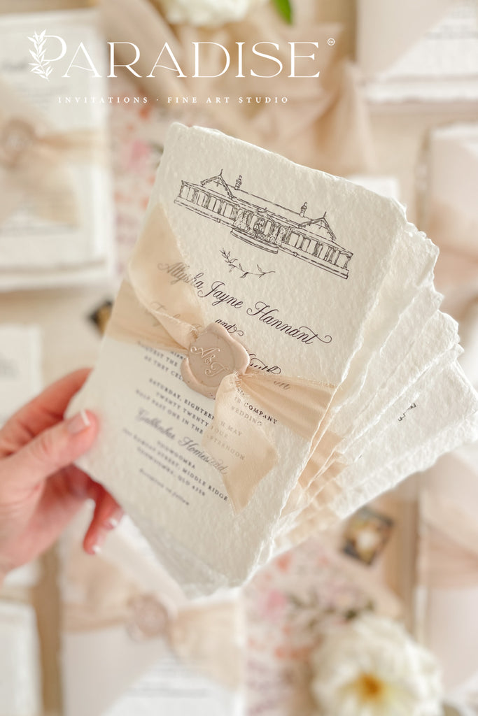 Blake Handmade Paper Wedding Invitation Sets