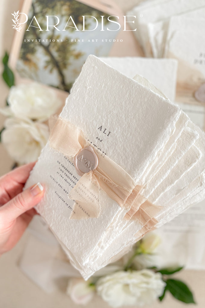 Carmela Handmade Paper Wedding Invitation Suite