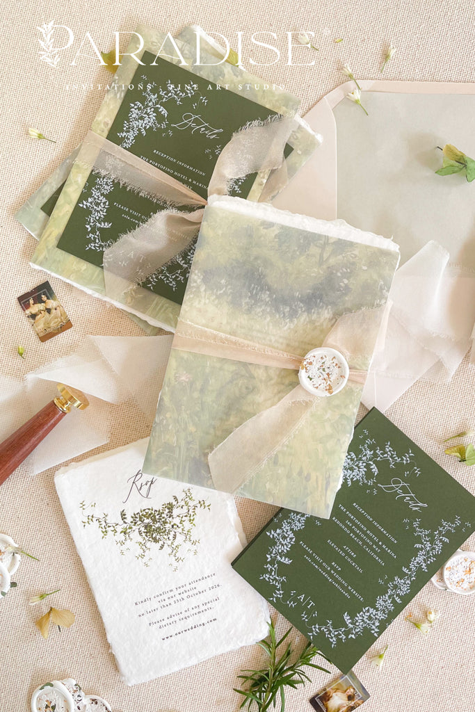 Luna Handmade Paper Wedding Invitation Sets