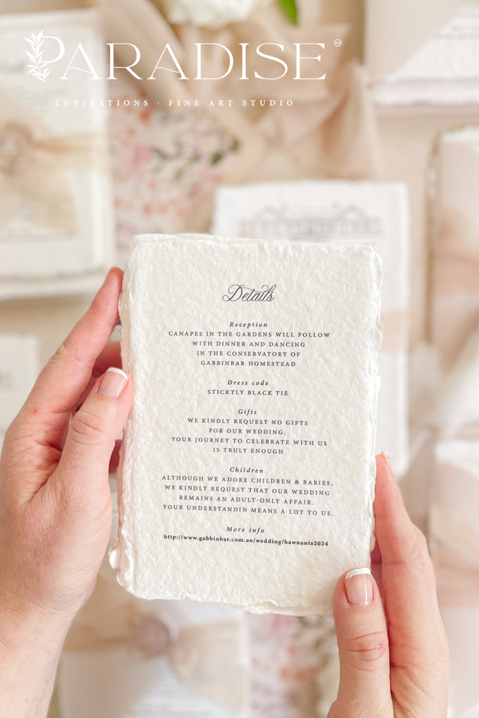 Blake Handmade Paper Wedding Invitation Sets