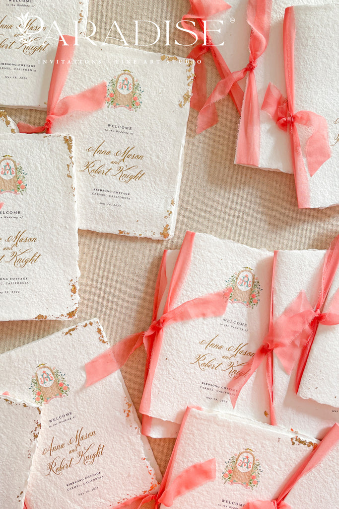 Rosalinda Handmade Paper Wedding Program