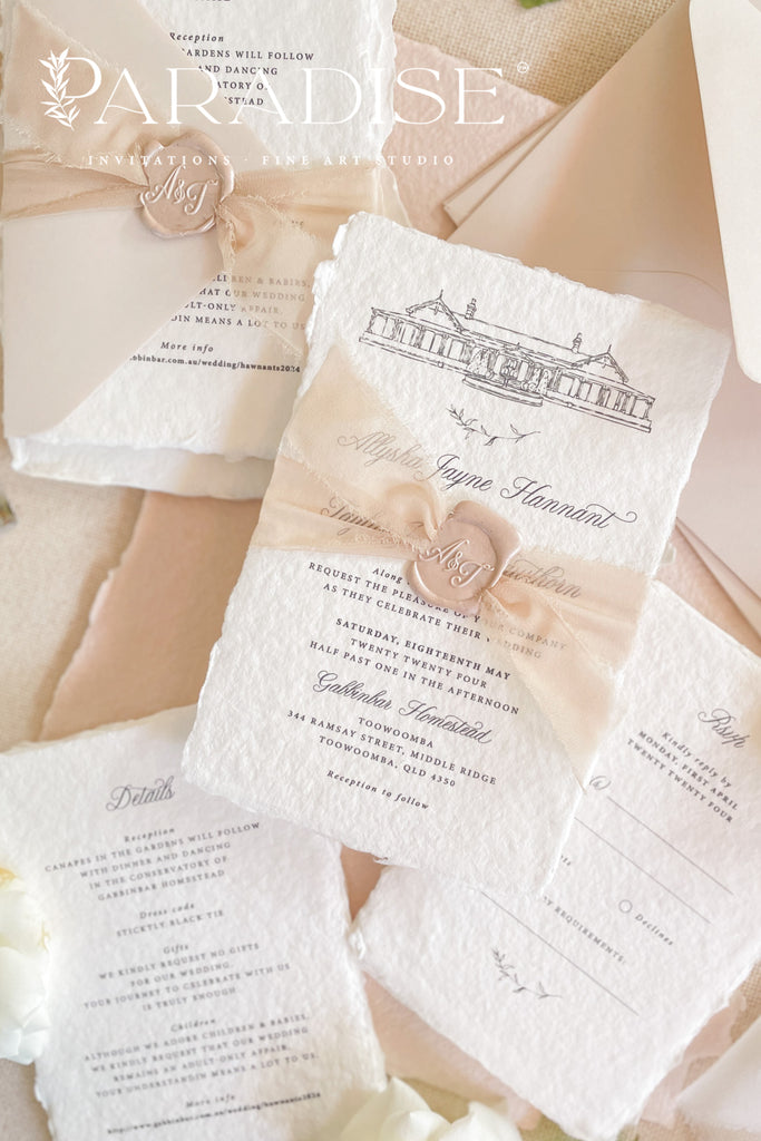 Blake Handmade Paper Wedding Invitation Sets