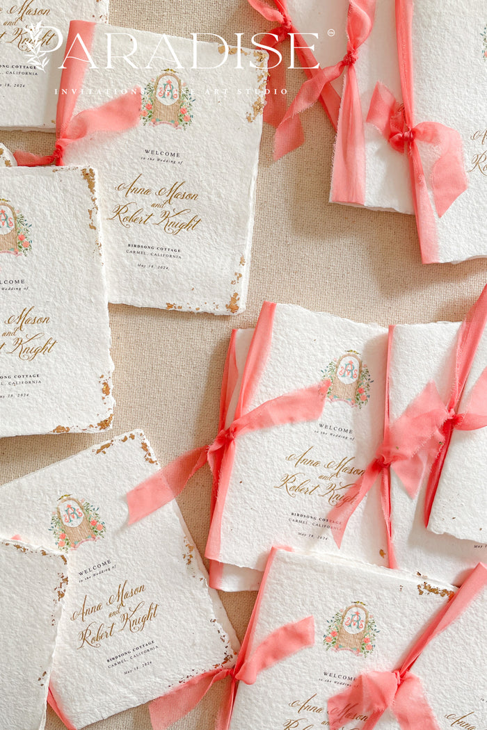 Rosalinda Handmade Paper Wedding Program